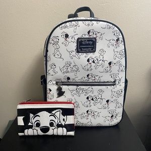 Loungefly 101 Dalmatians Mini Backpack and wallet